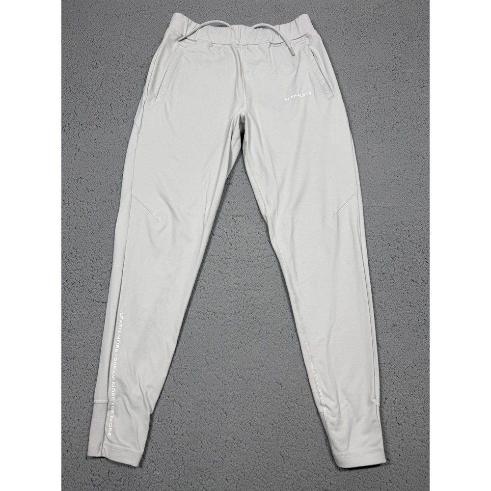 Alphalete Pants Mens Medium Gray Premium‎ Nylon Joggers Stretch Athletic Gym
